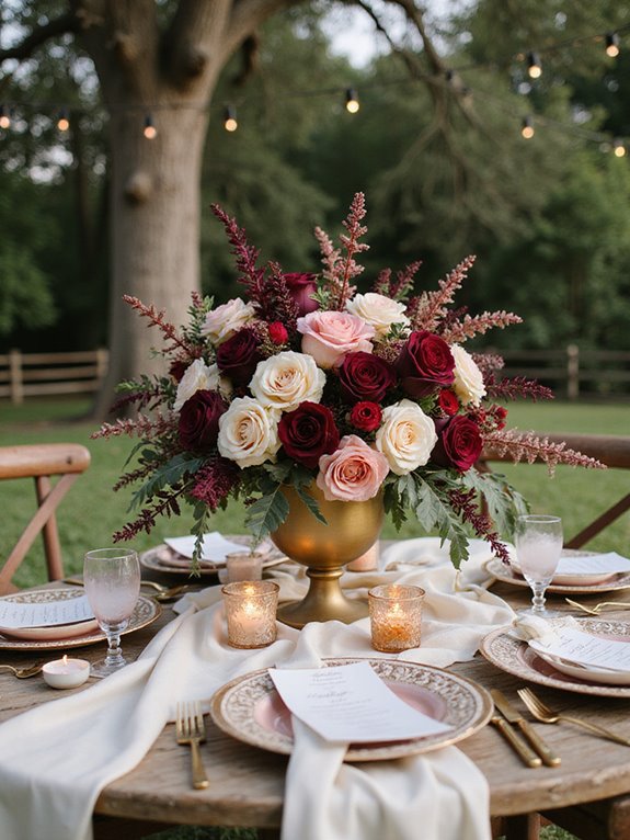 ombre floral wedding arrangements