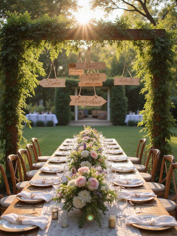 personalized garden wedding decor