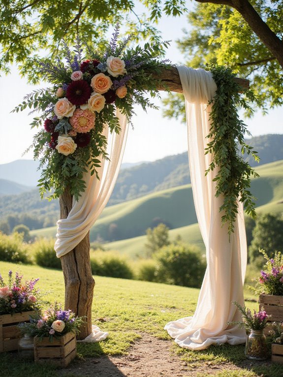 personalized rustic floral arch