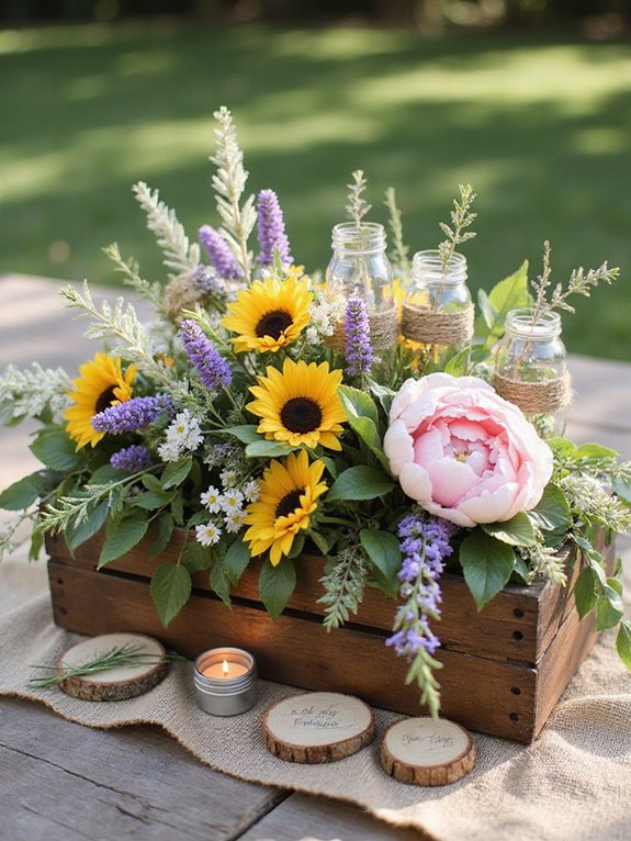personalized vintage floral centerpieces