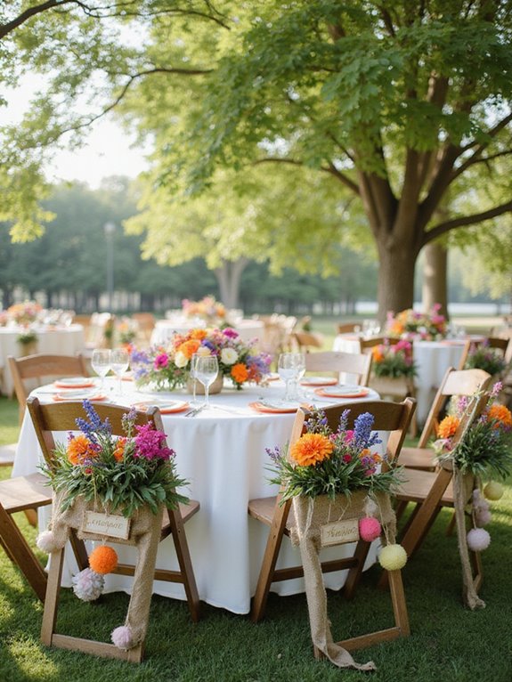 playful wedding chair decorations