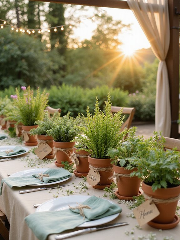 potted plant wedding favors