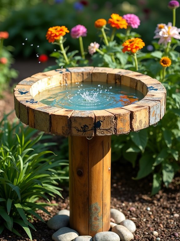 repurpose pallets into birdbath