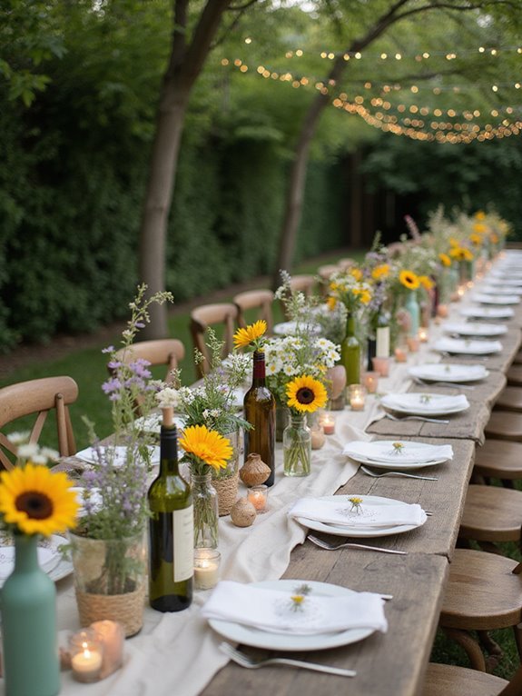 repurposed bottles for centerpieces