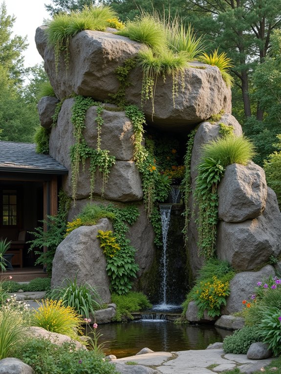 rocks enhance vertical gardens