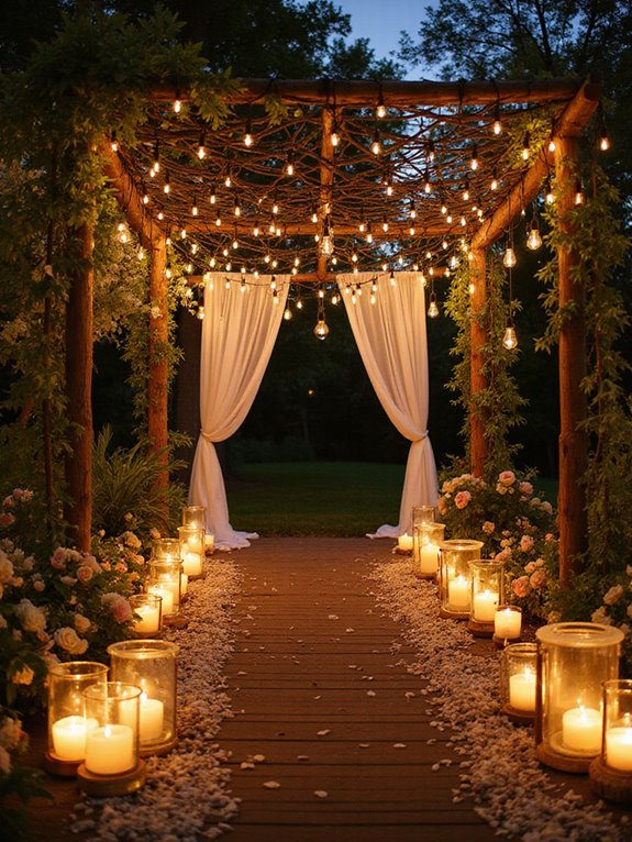 romantic outdoor wedding lighting