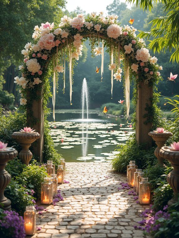 romantic water feature ambiance