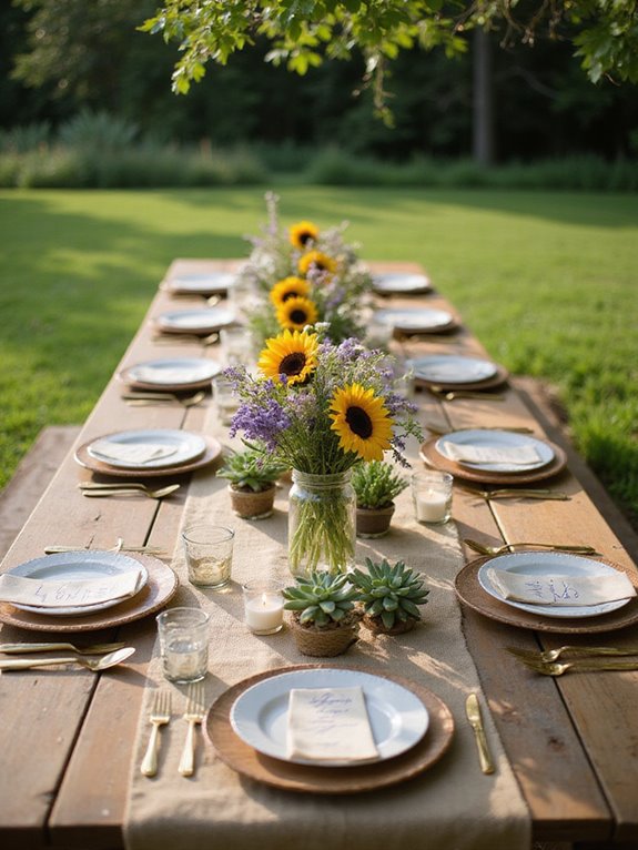 rustic burlap table decor