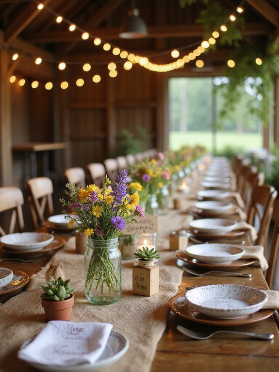 rustic burlap wedding decor