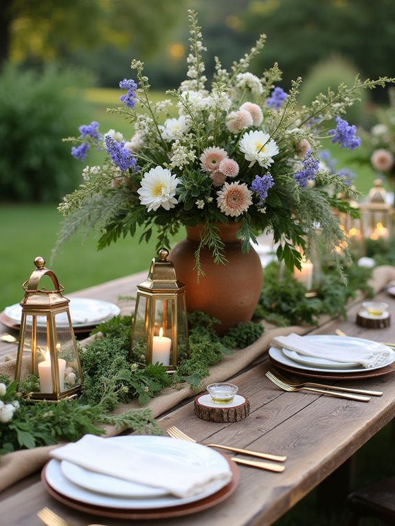 rustic centerpieces with charm