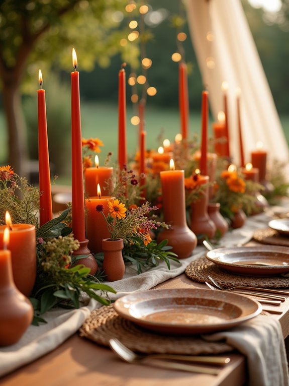 rustic earthy candle decor