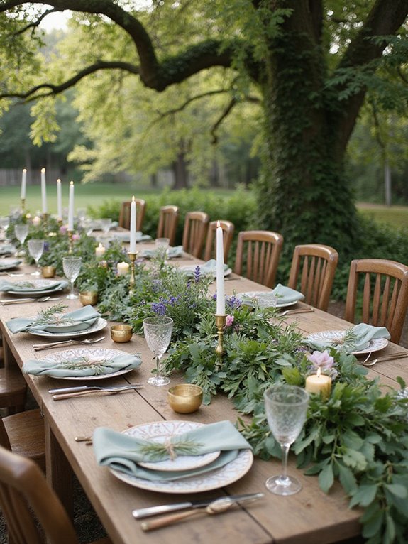 rustic greenery table decor