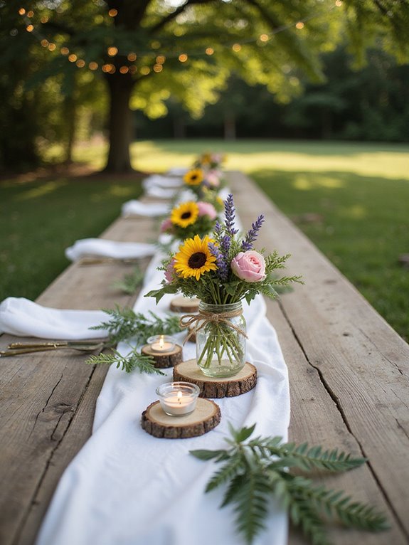 rustic mason jar centerpieces