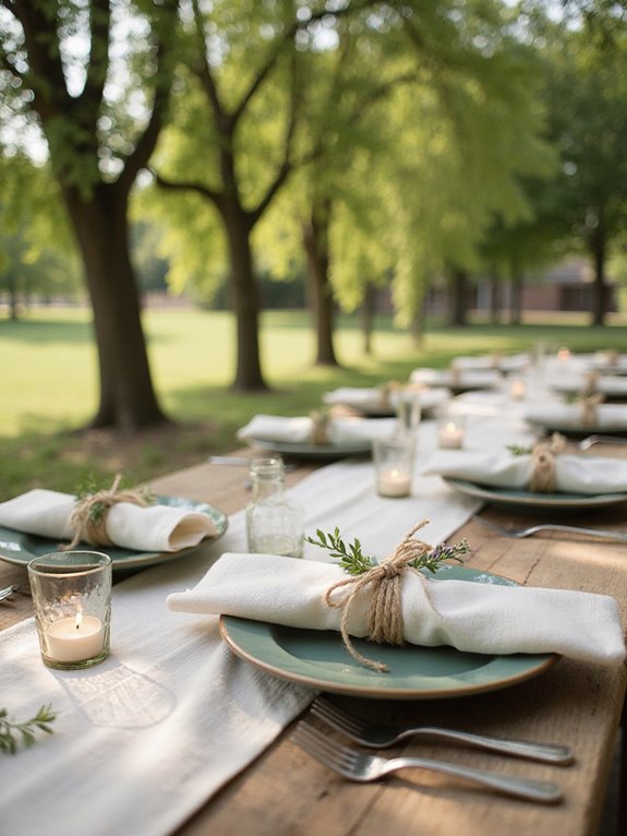 rustic napkins with twine