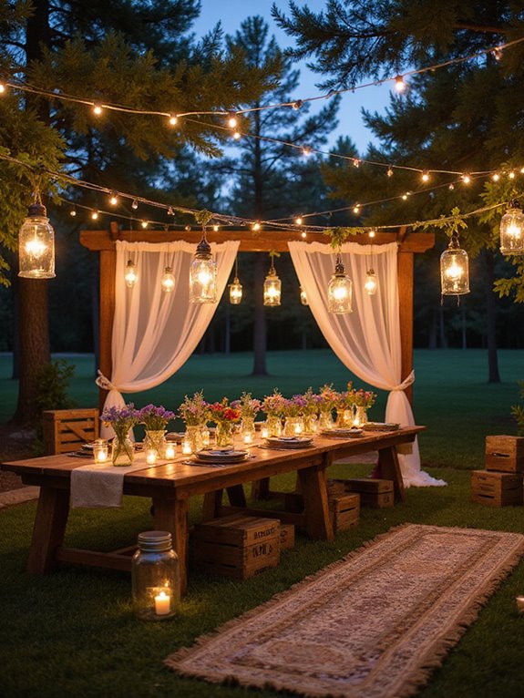 rustic wedding lighting ideas