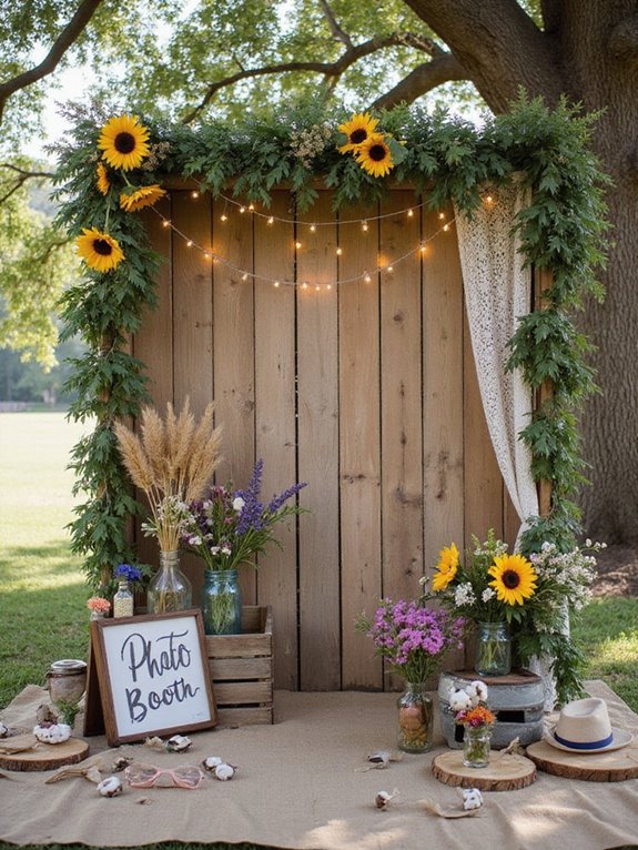 rustic wedding photo backdrop
