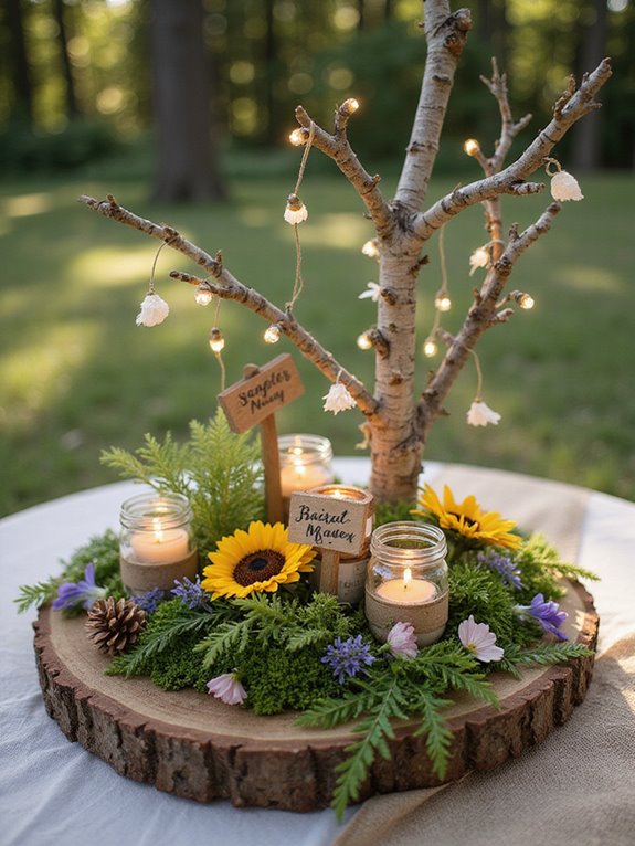 rustic wildflower centerpiece designs