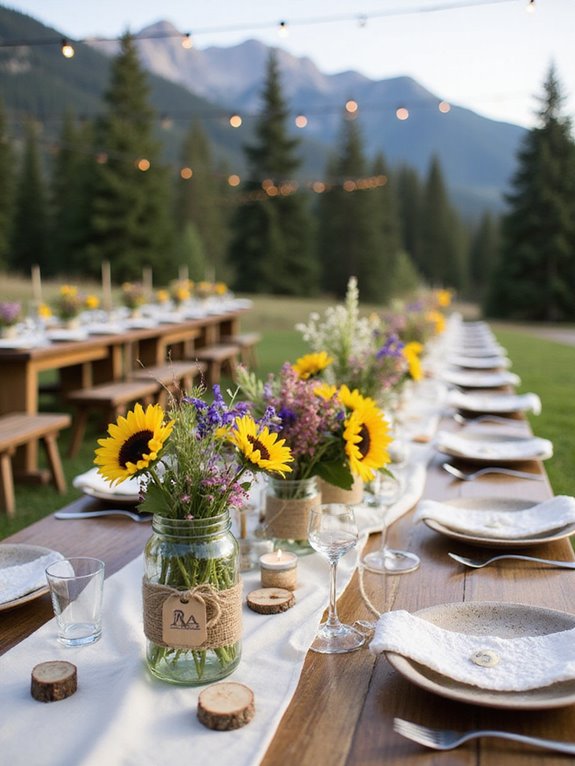 rustic wildflower centerpiece ideas