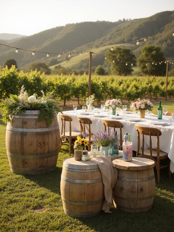rustic wine barrel decor