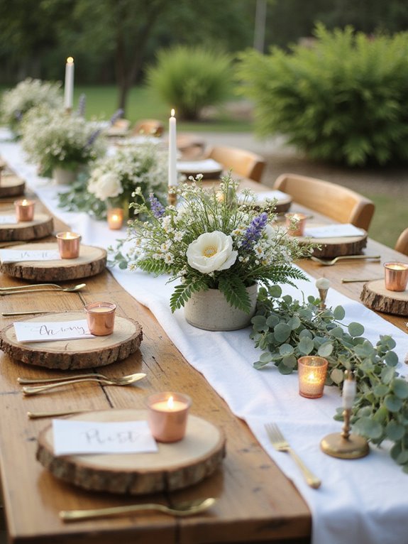 rustic wood slice decor