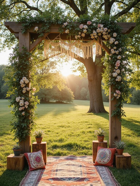 rustic wooden arch decor