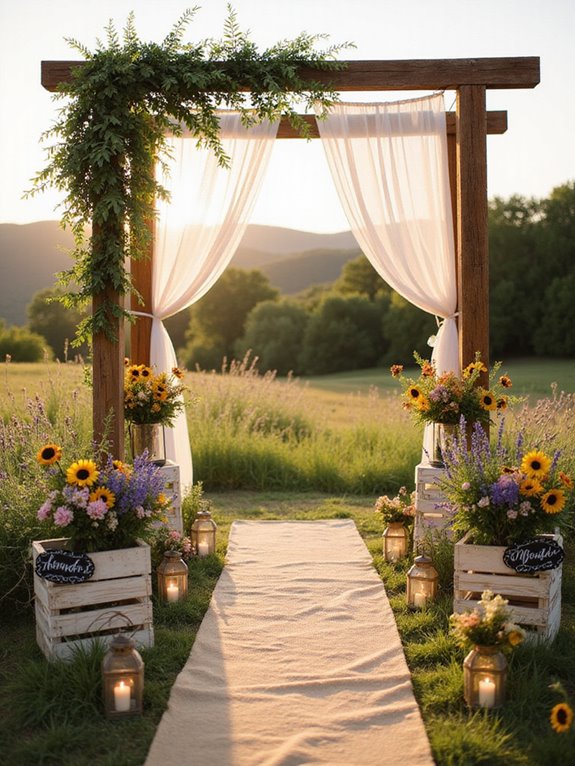 rustic wooden arch decorations