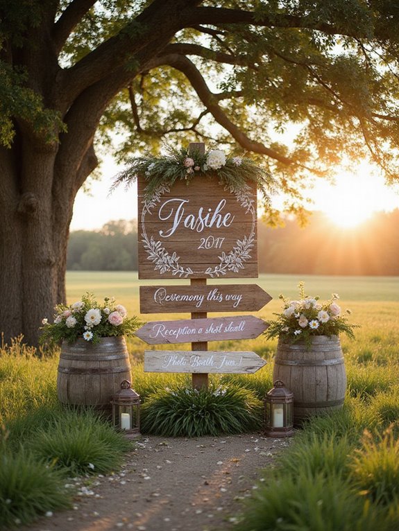 rustic wooden signage decor