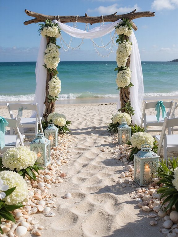 seashells enhance wedding ambiance