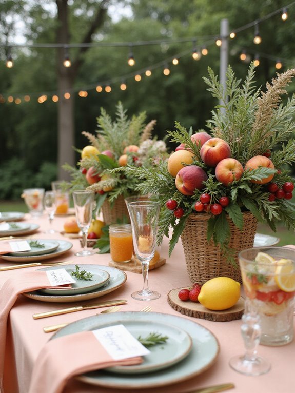 seasonal fruit table decor