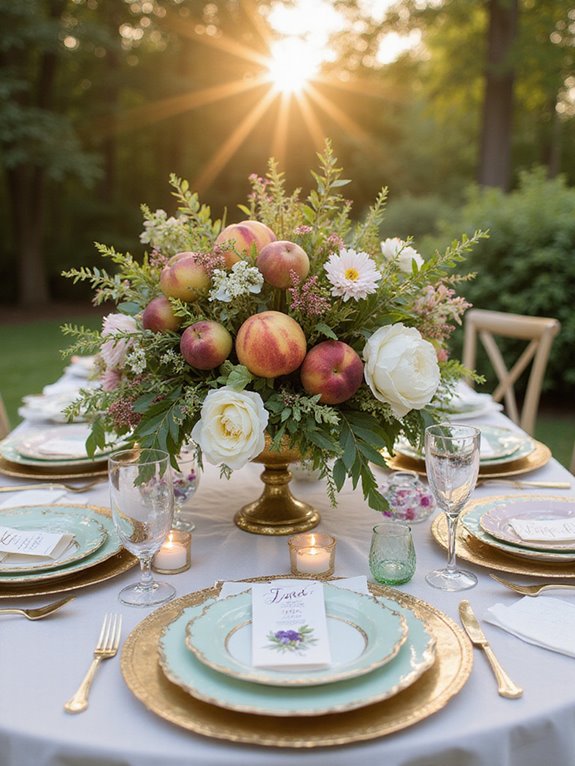 seasonal fruits and edible decor