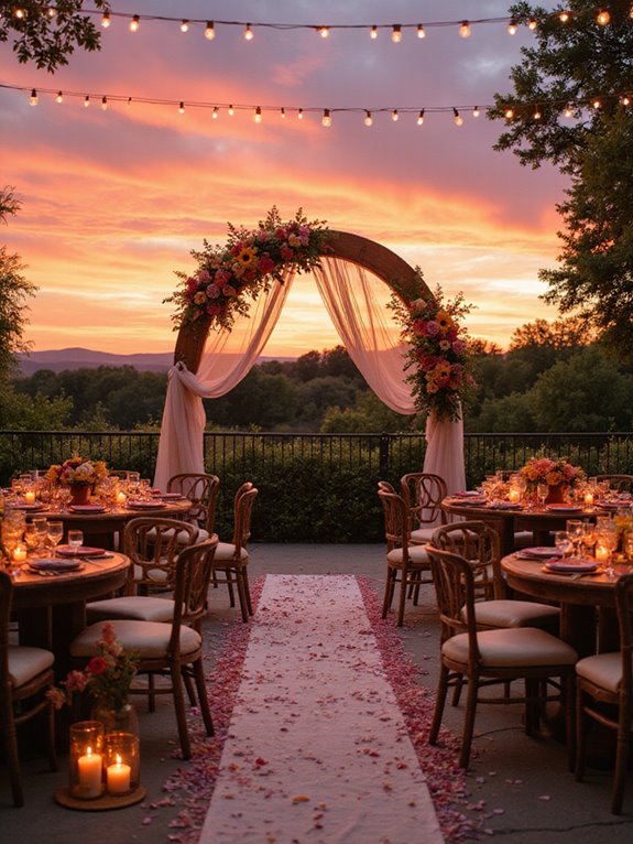 sunset inspired wedding color scheme
