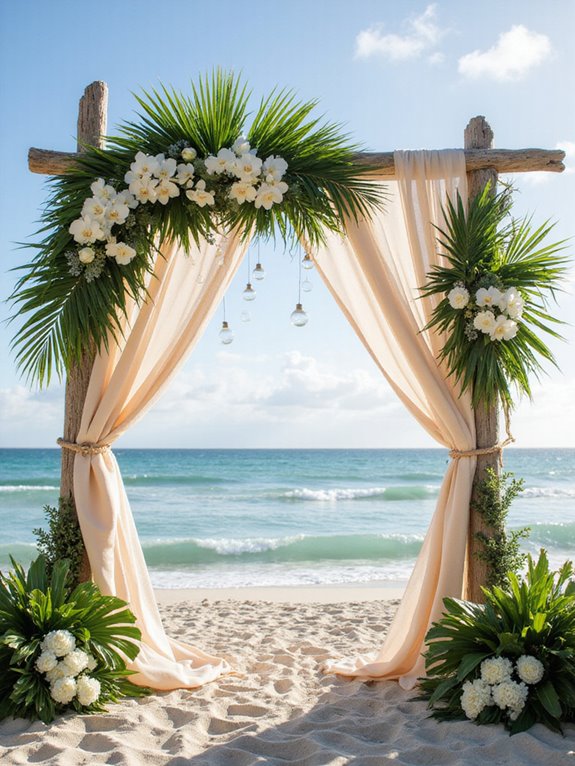 tropical wedding arch decor