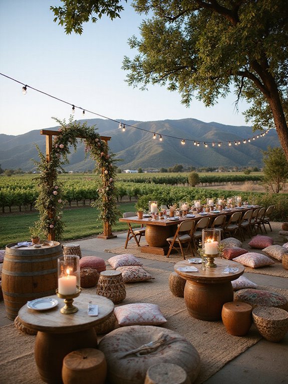 unique vineyard seating arrangements