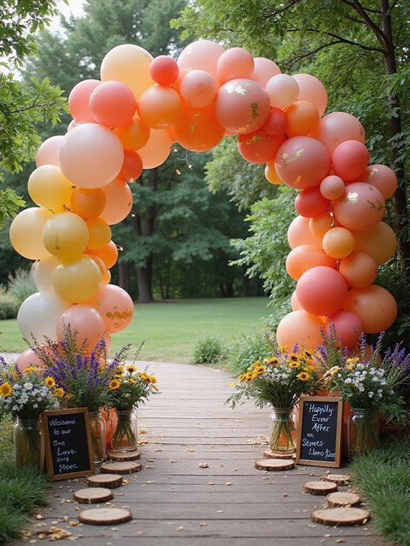 vibrant balloon arch design