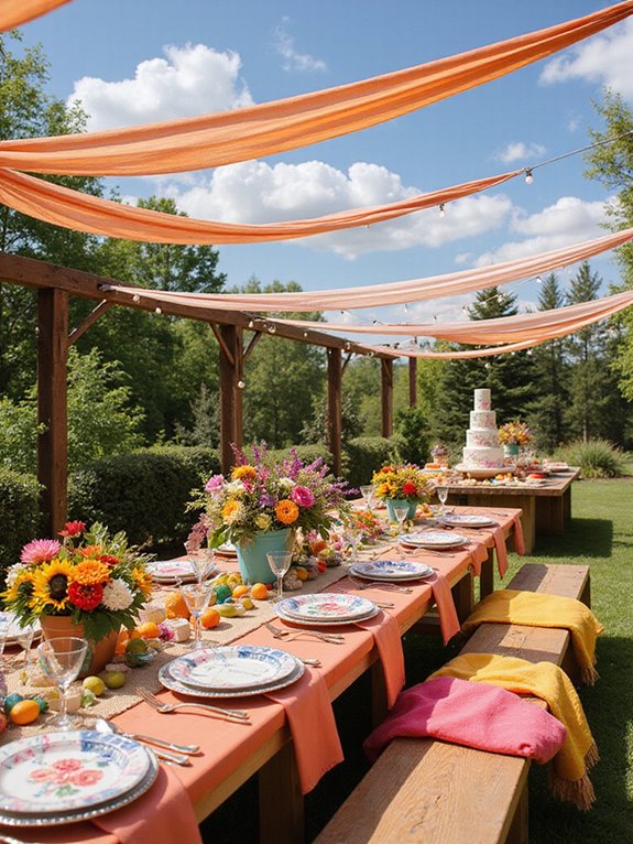 vibrant colorful wedding decor