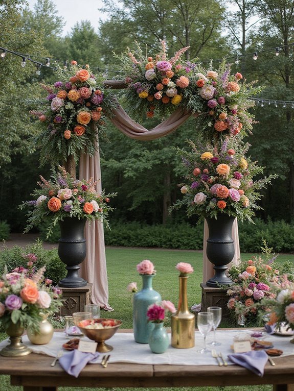 vibrant floral wedding arrangements