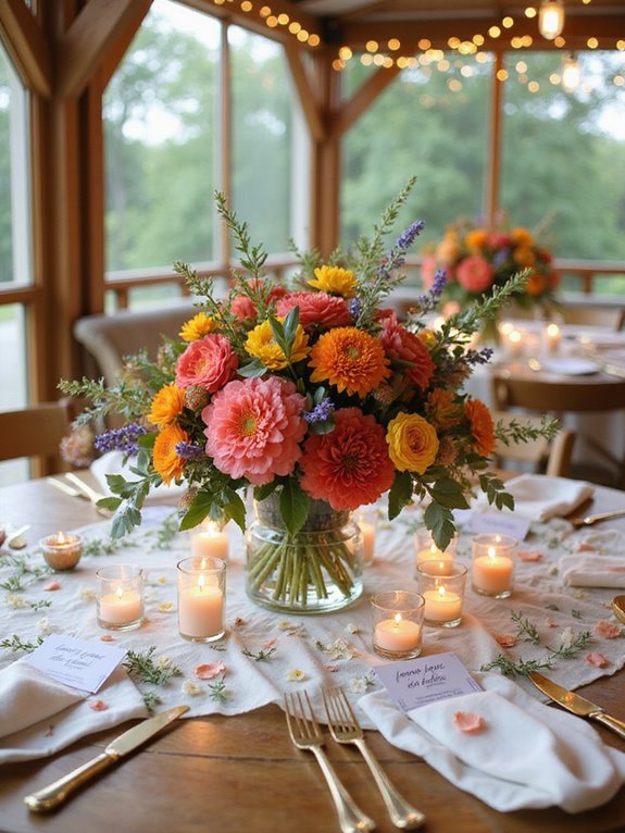 vibrant floral wedding centerpieces