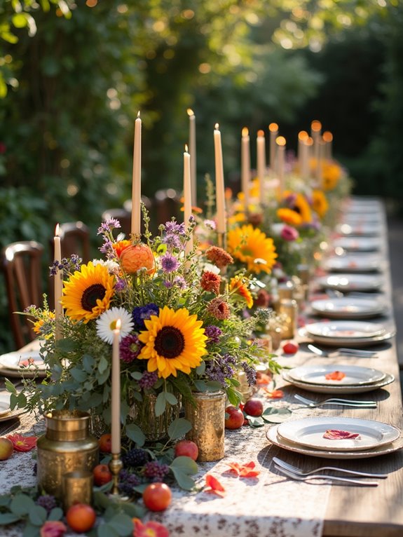 vibrant floral wedding decor