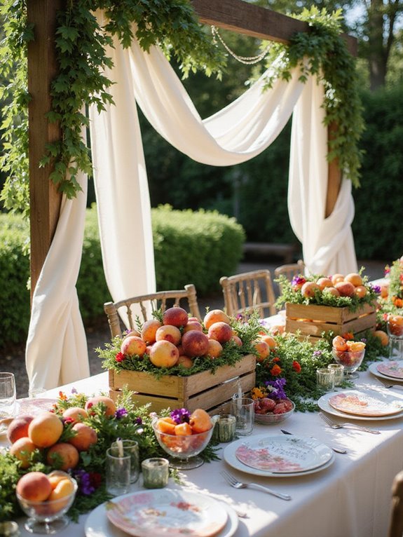 vibrant fruit wedding decor