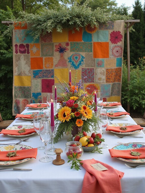 vibrant layered table settings