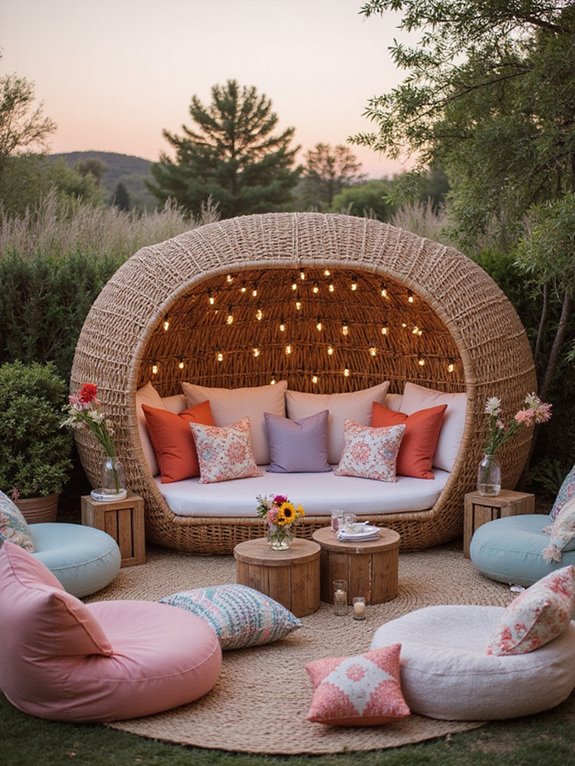 vibrant lounge areas created