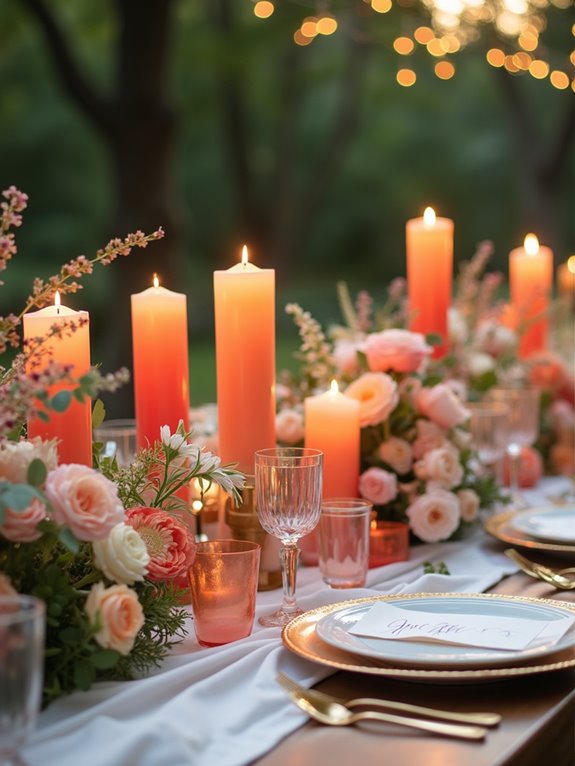 vibrant ombre candle centerpieces