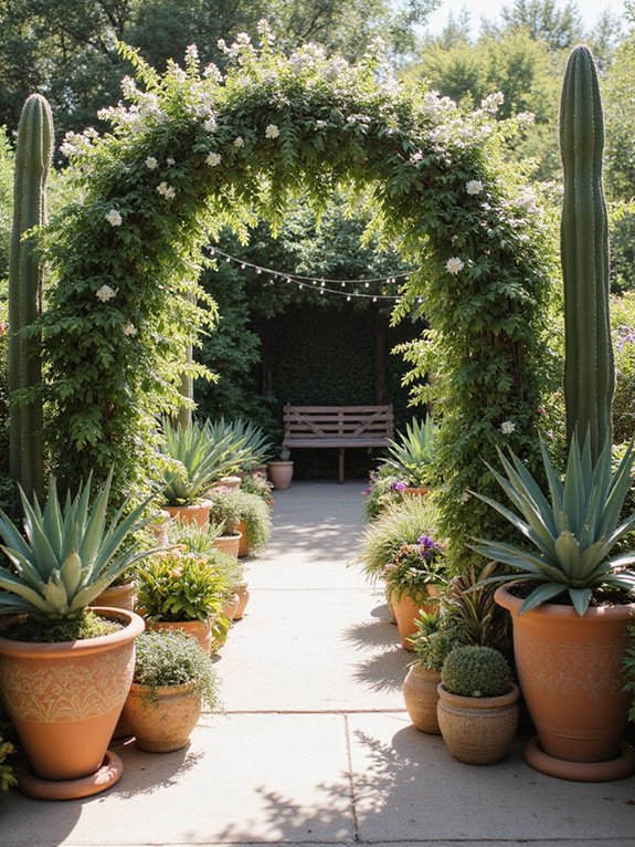 vibrant succulents create welcome