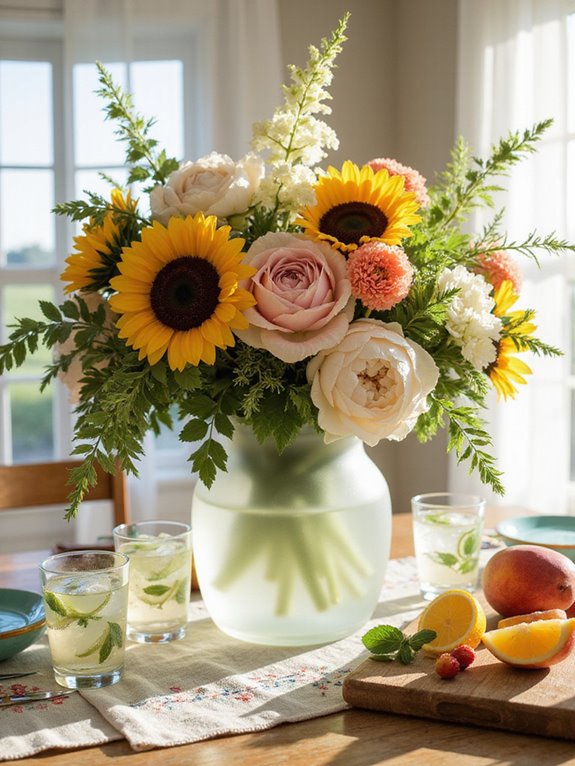 vibrant summer flower arrangement