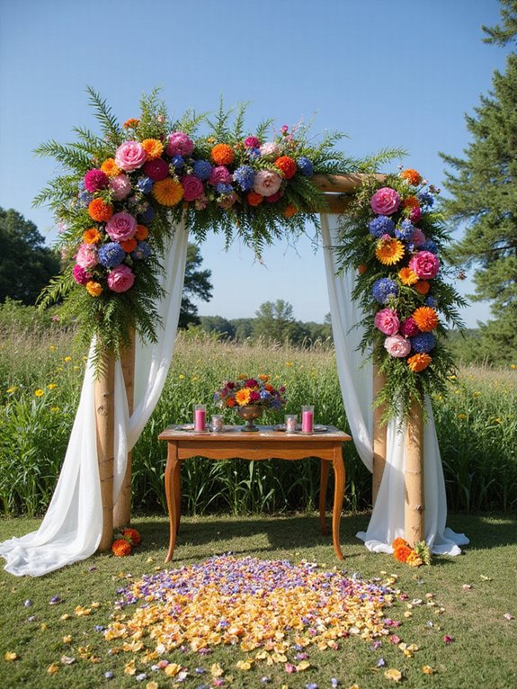 vibrant wedding arch design