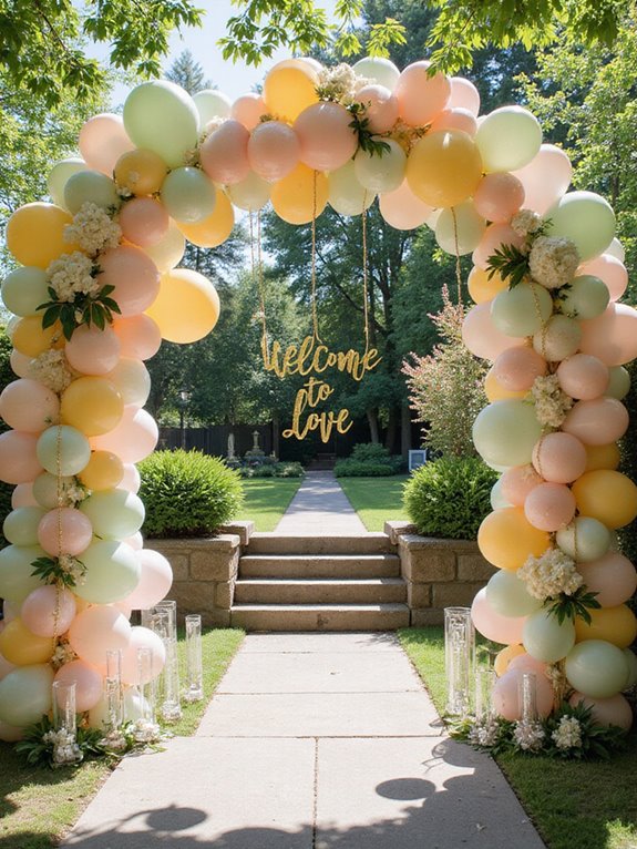 vibrant wedding balloon installations