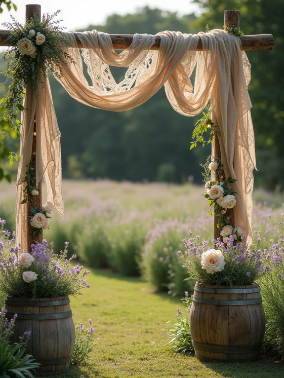 vintage lace and burlap