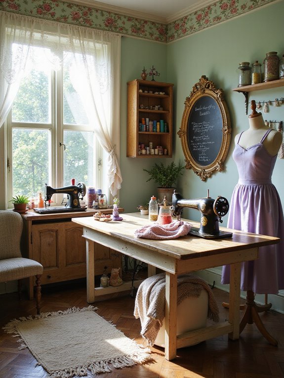 vintage sewing room design