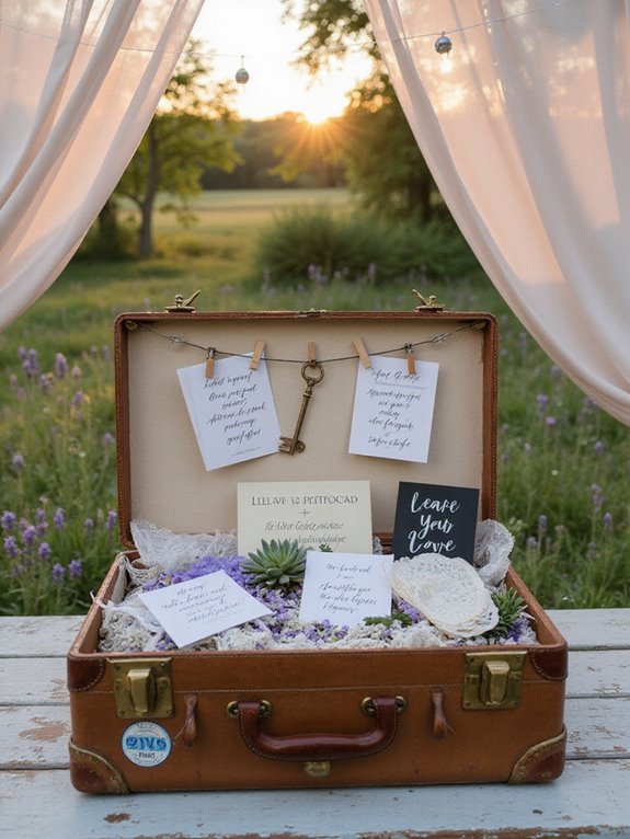 vintage suitcase guest book