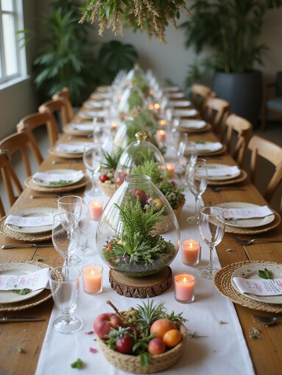 whimsical glass terrarium centerpieces